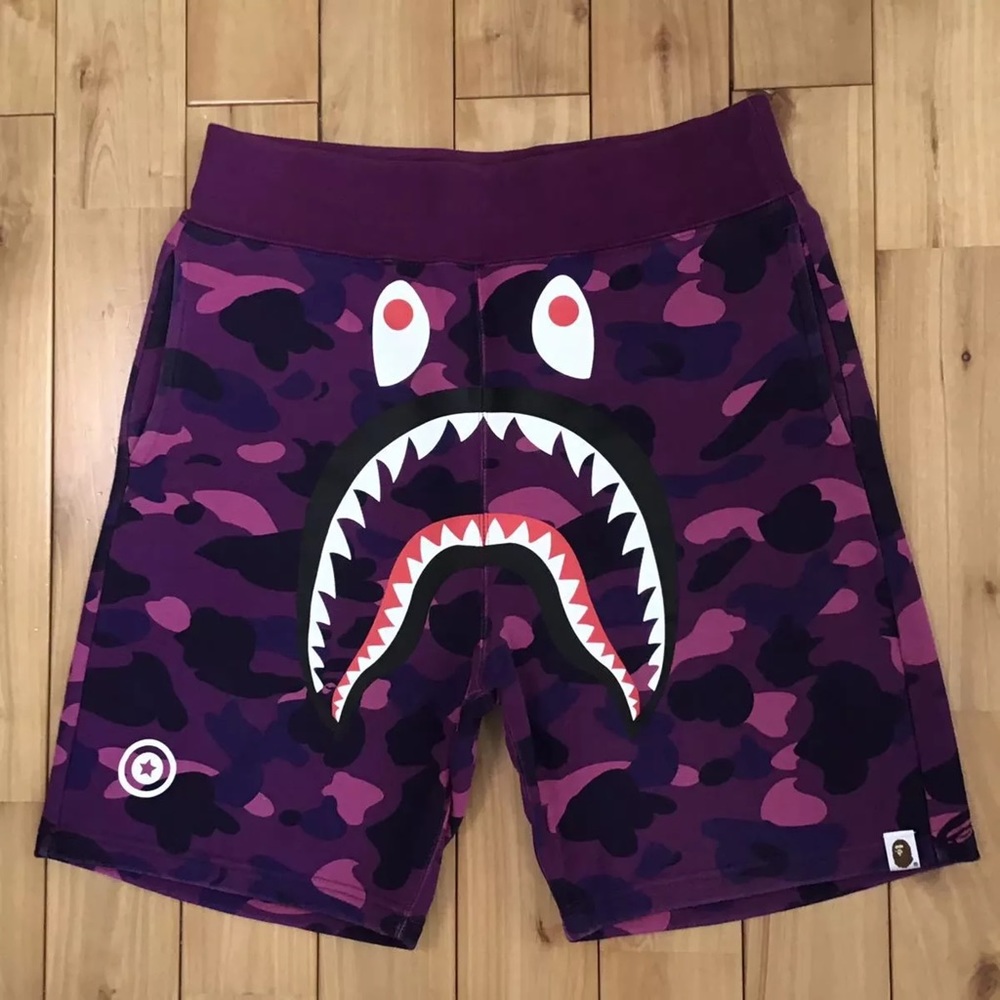 BAPE authentic shark shorts rare purple